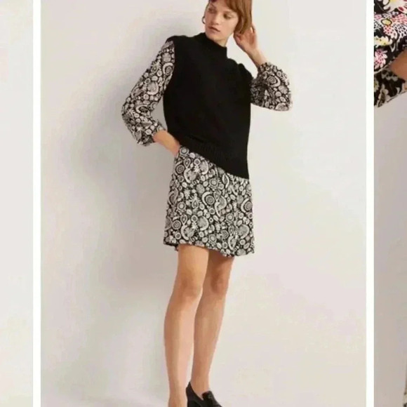 Boden Tie Neck Mini Dress Women's 4R - Picture 1 of 16